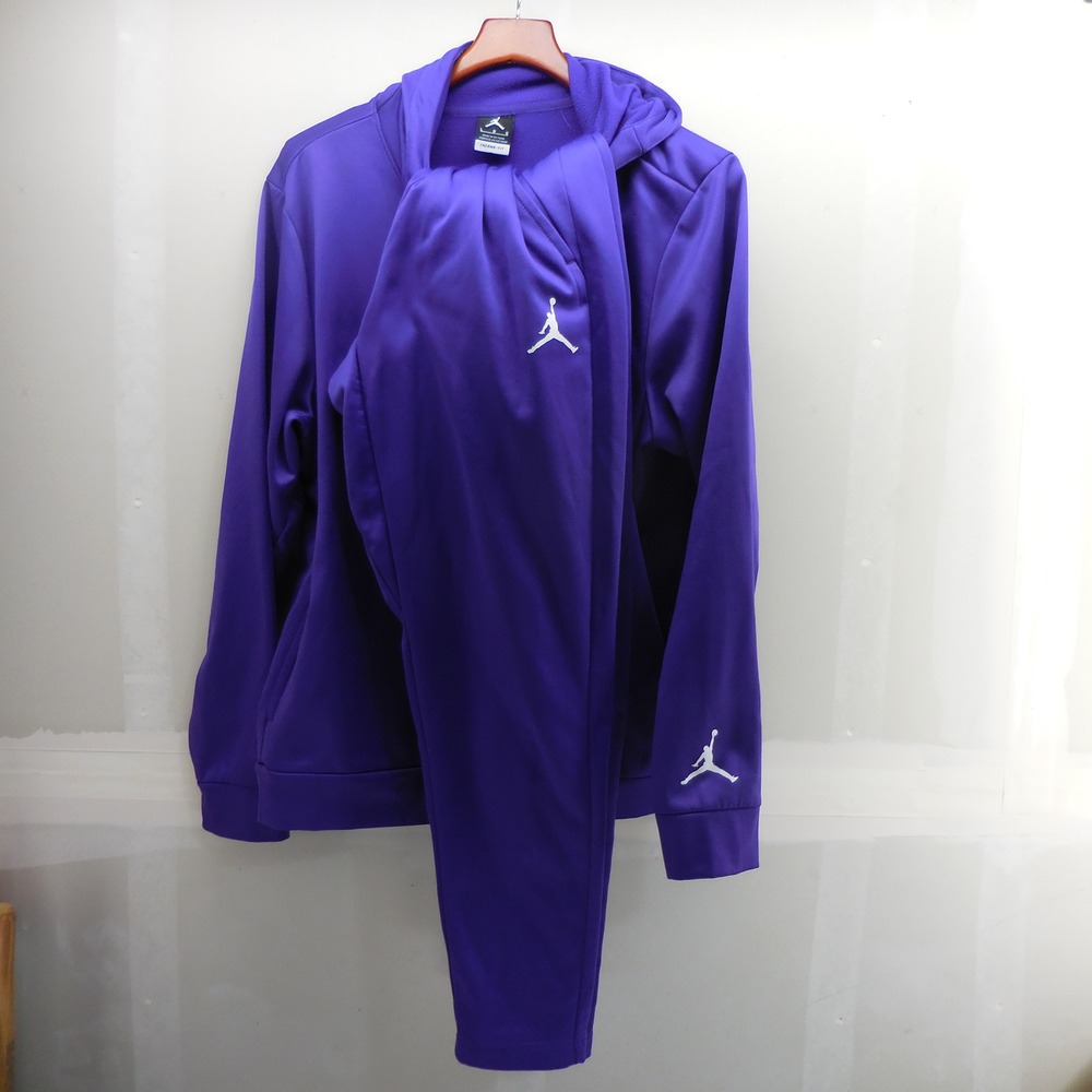 Jordan Therma-FIT Purple Hoodie and Sweatpants Tracksuit Set Mens Large L